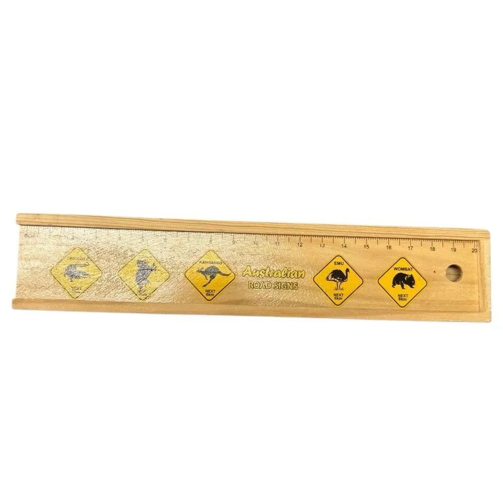 Australian Road Signs Wooden Pencil Box